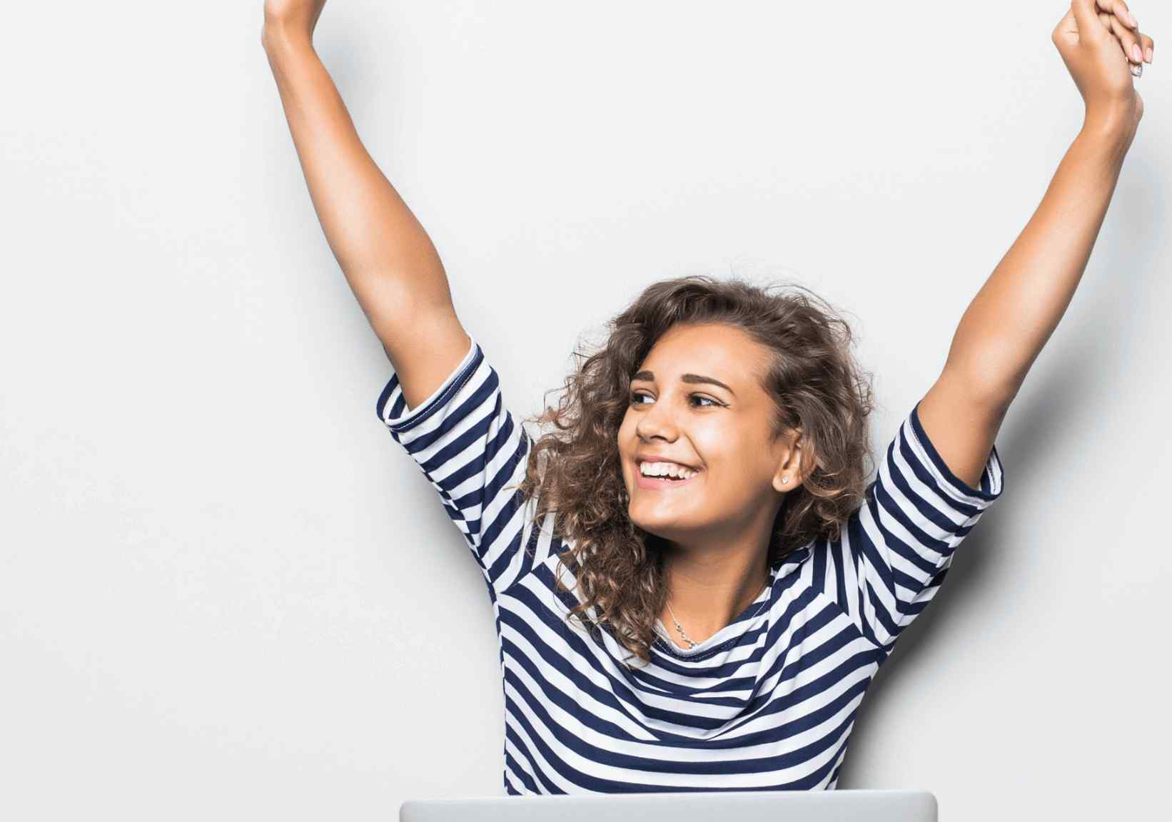 happy person with bright future